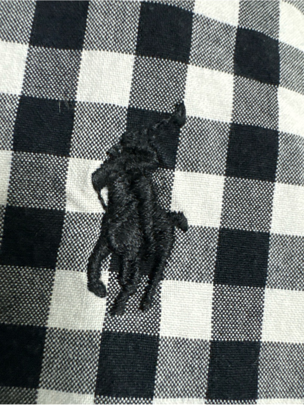 Polo RALPH LAUREN Gingham Shirt Pony Logo Cotton Womens M Black White Preppy - Picture 4 of 13